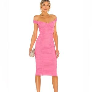 MAJORELLE bubblegum pink midi dress. Size XXS. Worn once. Like new!
